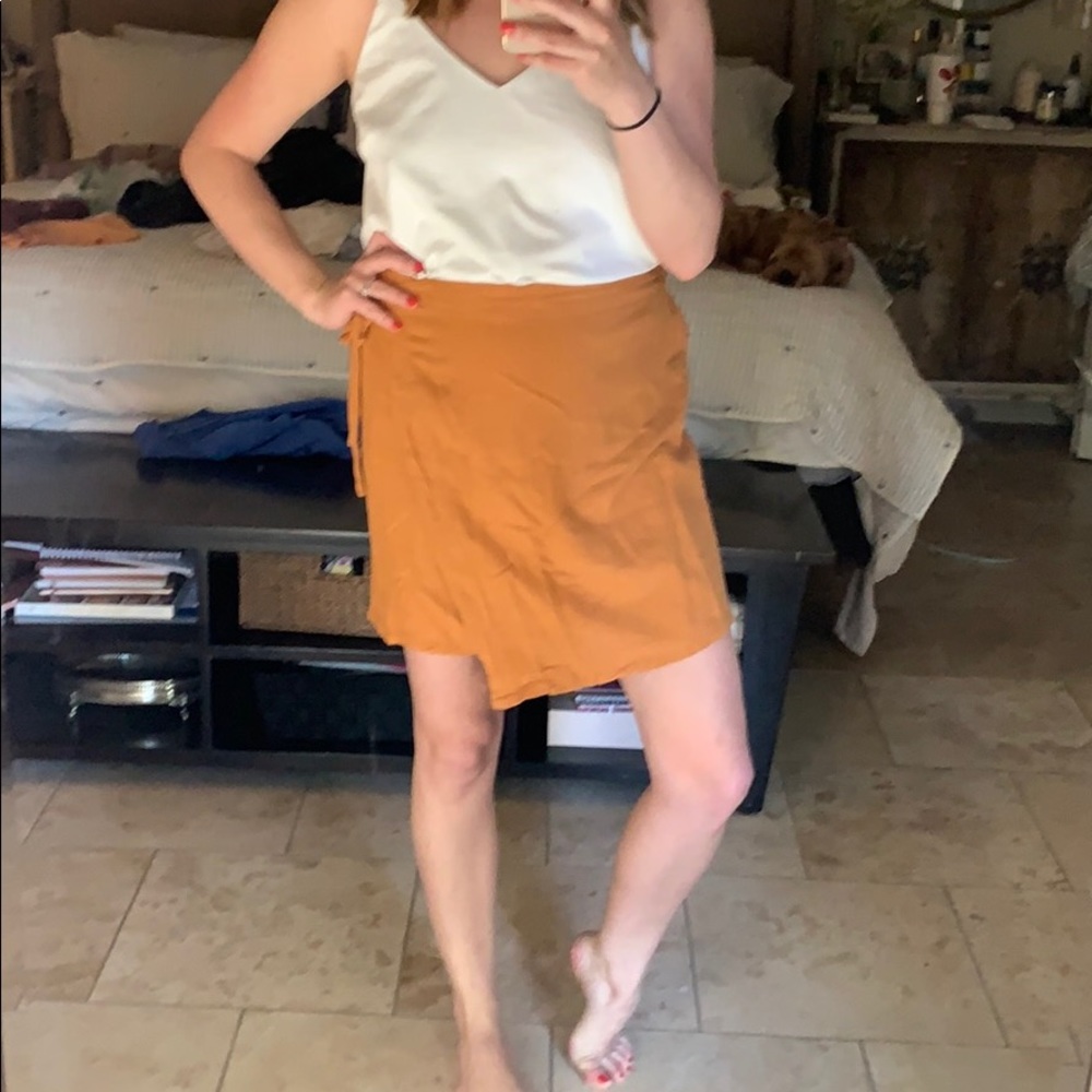 Mustard wrap skirt